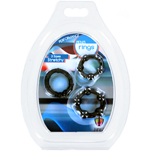 Black Performance Erection Rings - Packaged