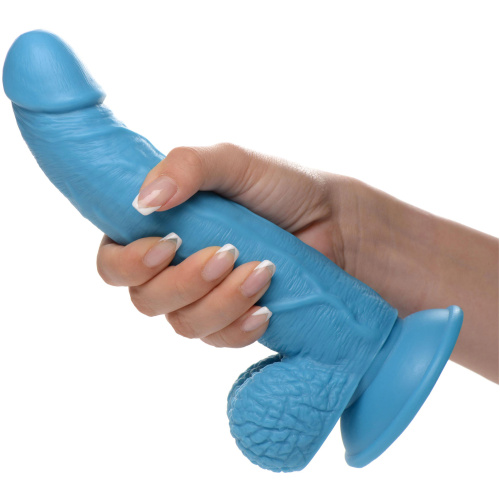 Pop Pecker 7.5 Inch Dildo With Balls - Blue