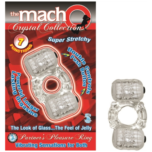 The Macho Crystal Collection Partners Pleasure Ring Clear