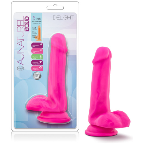Au Natural - Bold - Delight - 6 Inch Dildo - Pink