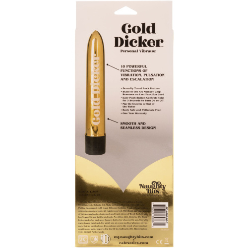 Naughty Bits Gold Dicker Personal Vibrator
