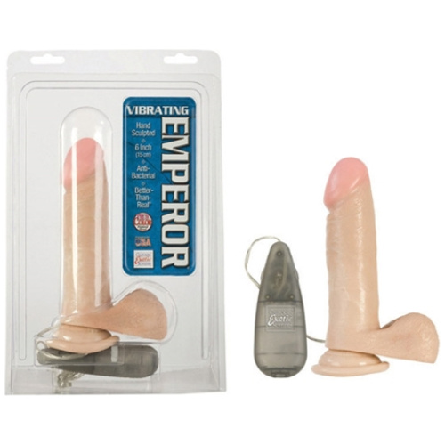Vibrating Emperors 6 Inches Ivory With  Suction Cup and Lubricant