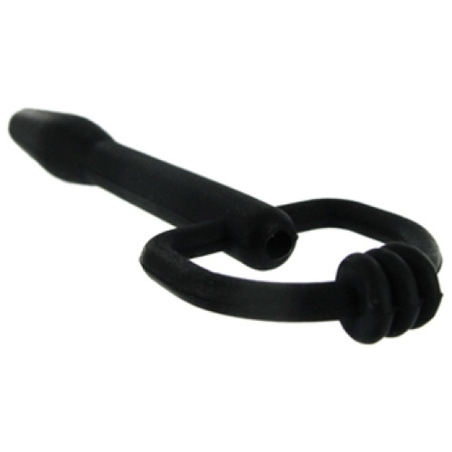 Silicone Cum Thru D Ring Penis Plug - Black