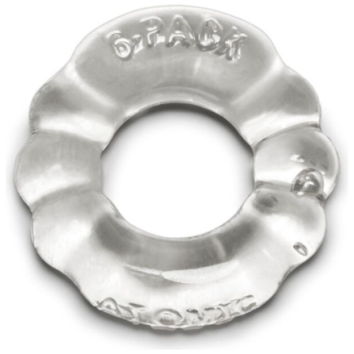 6-Pack Cockring Atomic Jock - Clear