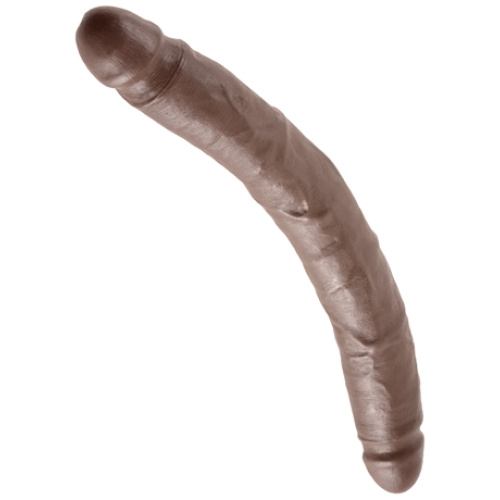 King Cock 12 Inch Slim Double Dildo - Brown
