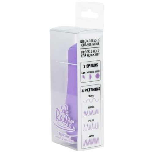 Soft Rain Power Bullet 3 Inch Breeze Coated 7 Function - Lavender