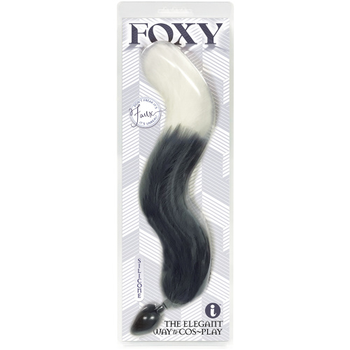 Foxy Fox Tail Silicone Butt Plug - Grey