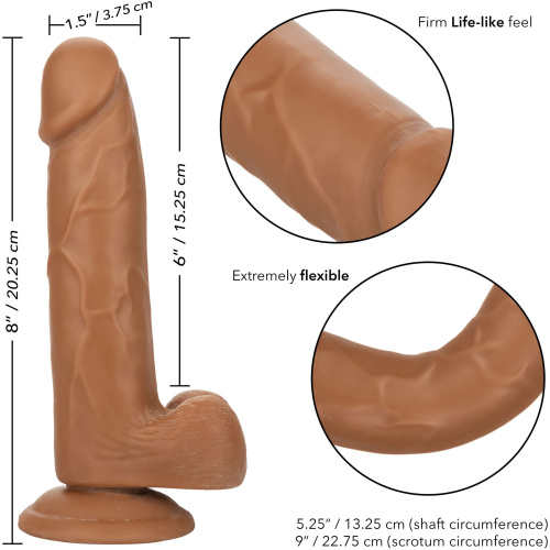 Size Queen 6 inch/15.25 Cm - Brown