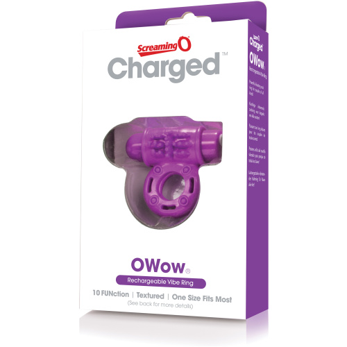 Charged Owow Rechargeable Vibe Ring - Purple - 6 Count Box
