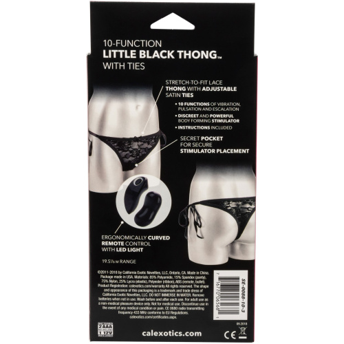Remote Control 10-Function Little Black Panty - Thong