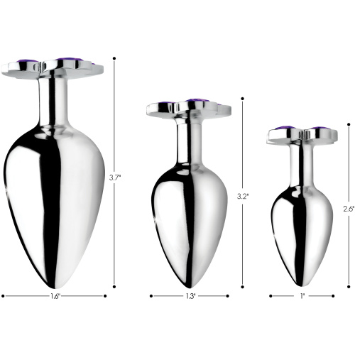 Violet Flower Gem Anal Plug Set