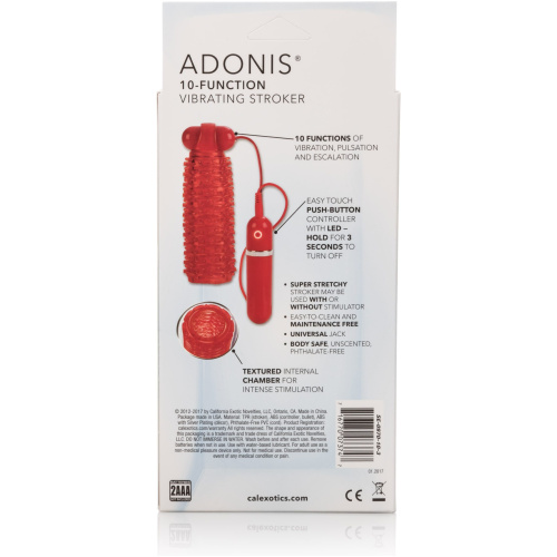 10-Function Adonis Vibrating Strokers - Red