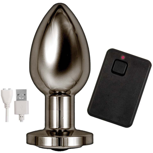 Ass-Sation Remote Vibrating Metal Plug - Black