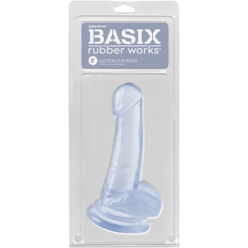 Basix Rubber Works 8 Inch Suction Cup Dong - Clear