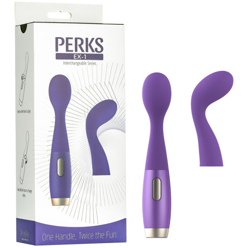 Perks Ex-1 Clitoral Stimulating Wand and G-Spot Vibrator - Purple