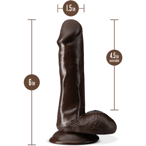 Dr. Skin Plus - 6 Inch Posable Dildo With Balls - Chocolate