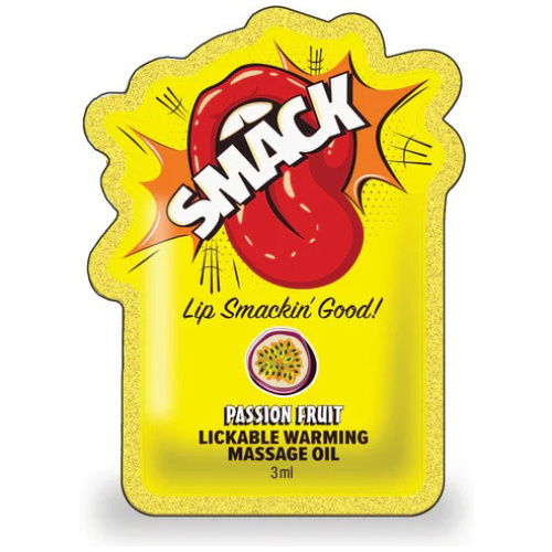 Smack Lickable Massage Oil, 3ml Pouch Display 36pc - Passion Fruit