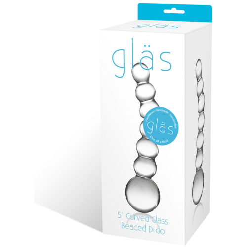 5" Curved Flass Beaded Dildo