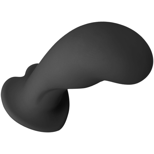 Heart on Silicone Harness Dildo - Black
