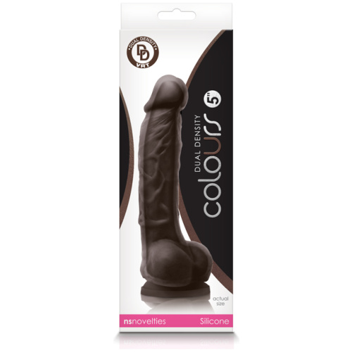 Colours - Dual Density - 5 Inch Dildo - Dark Brown