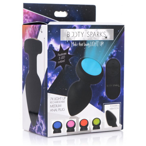 7x Light Up Rechargeable Anal Plug - Medium