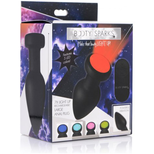 7x Light Up Rechargeable Anal Plug - Large