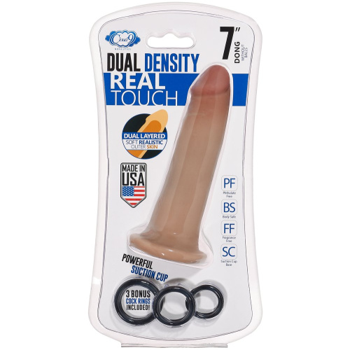 Cloud 9 Novelties Dual Density Real Touch 7 Inch With No Balls - Tan