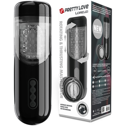 Pretty Love Lorelei Rotating and Thrusting  Masturbator - Black