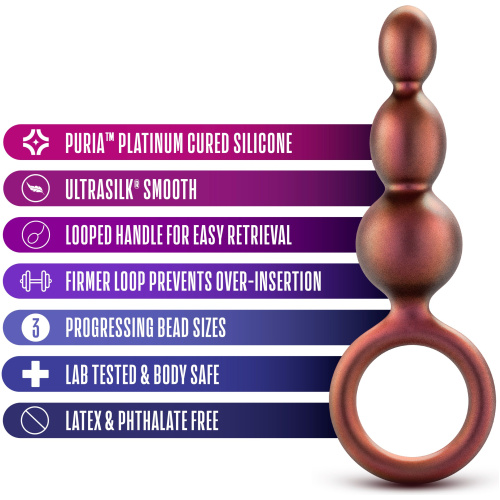 Anal Adventures Matrix - Beaded Loop Plug - Copper