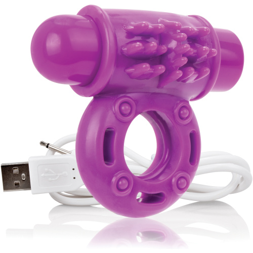 Charged Owow Rechargeable Vibe Ring - Purple - 6 Count Box