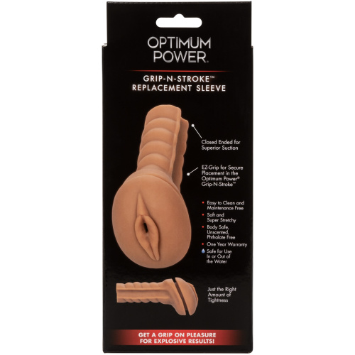 Optimum Power Grip-N-Stroke Replacement Sleeve - Brown