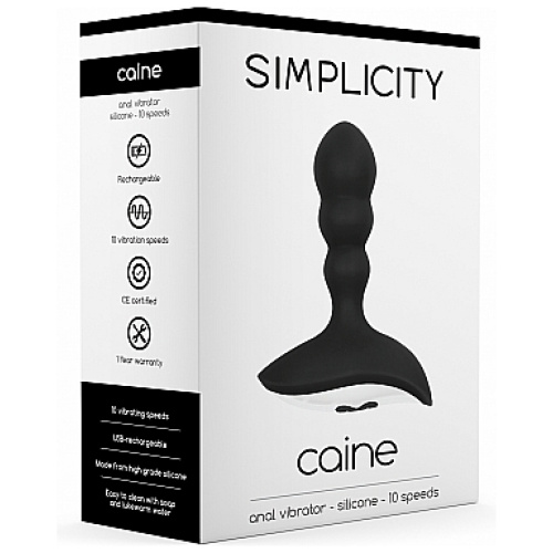 Caine Anal Vibrator - Black