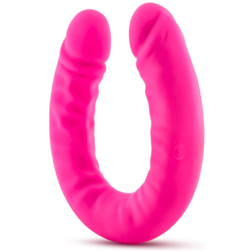 Ruse - 18 Inch Silicone Slim Double Dong - Hot Pink