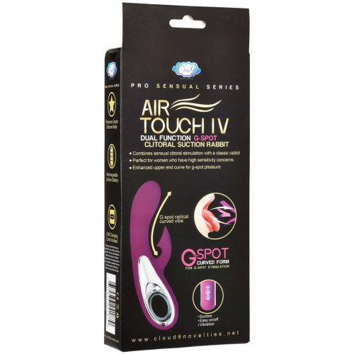 Cloud 9 Pro Sensual Air Touch IV G-Spot Dual Functional Clitoral Suction Rabbit - Purple