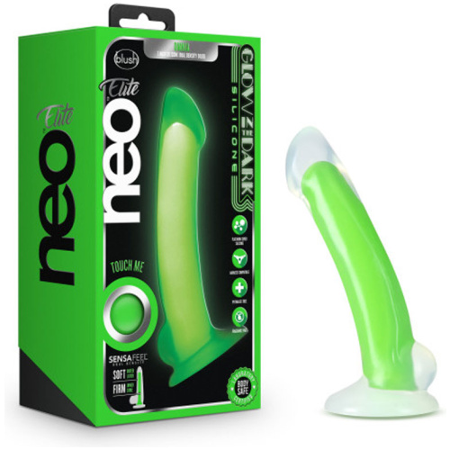 Neo Elite - Glow in the Dark - Omnia - 7 Inch Silicone Dual Density Dildo - Neon Green