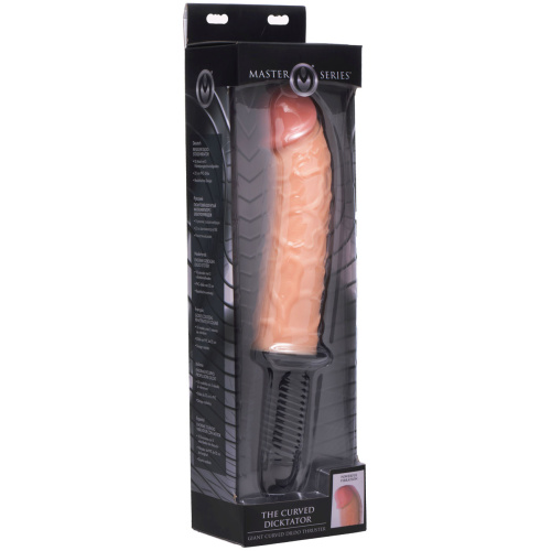 The Curved Dicktator 13 Mode Vibrating Giant Dildo Thruster - Flesh