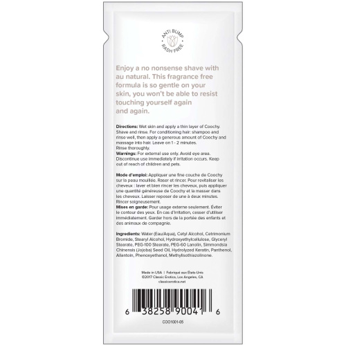 Coochy Shave Cream - Au Natural - 15 ml Foils 24 Count Display