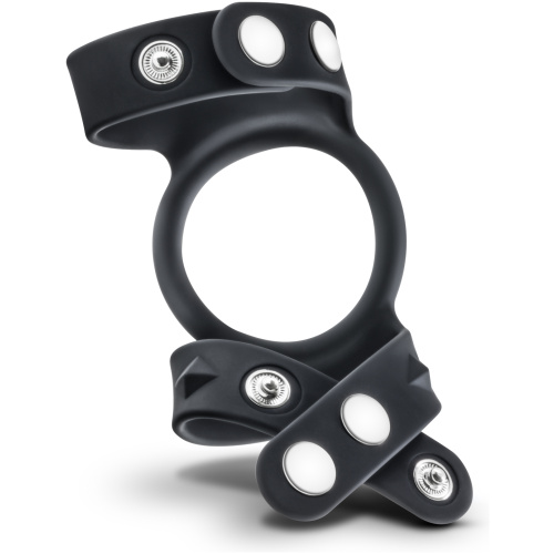 Performance - Vs8 - Silicone Double Cock & Ball Strap - Black