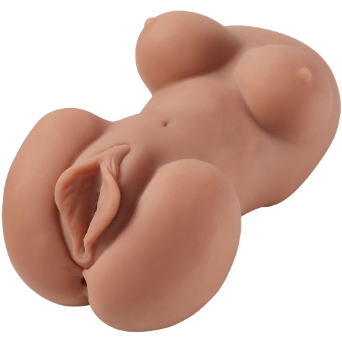 Cloud 9 Mini Body Dual Stroker Pleasure Pussy and Ass - Tan