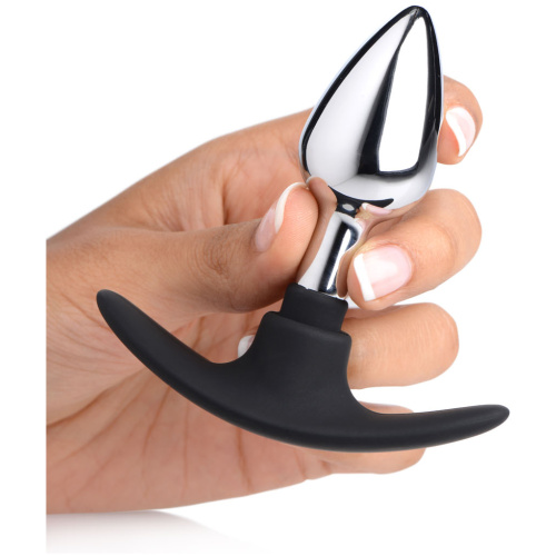 Dark Invader Metal and Silicone Anal Plug - Small