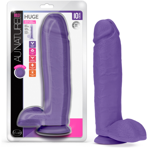 Au Naturel - Bold - Huge - 10 Inch Dildo - Purple