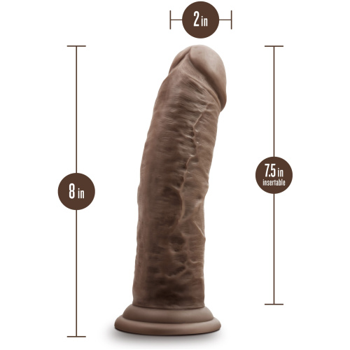 Dr. Skin Silicone - Dr. Shepherd - 8 Inch Dildo With Suction Cup - Chocolate