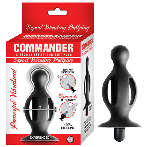 Commander Expert Vibrating Buttplug - Black