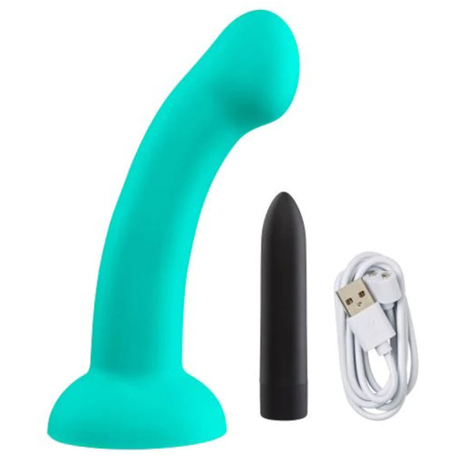 Ergo Super Flexi I Dong Soft and Flexible Liquid  Silicone With Vibrator - Teal
