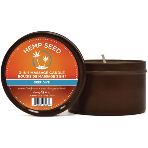 3 in 1 Massage Candle - Deep Dive - 6 Oz  - Hemp Seed