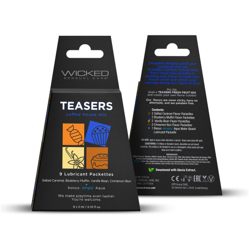 Teasers Coffee House Mix - 9 Lubricant Packettes - 2 Each
