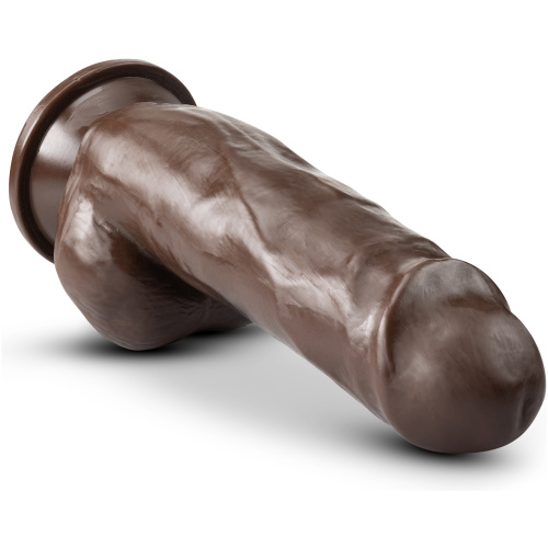 Dr. Skin Plus - 7 Inch Girthy Posable Dildo With Balls - Chocolate