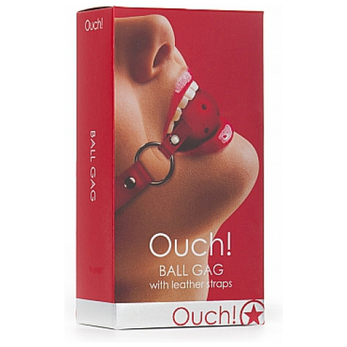 Ball Gag With Leather Straps - Red