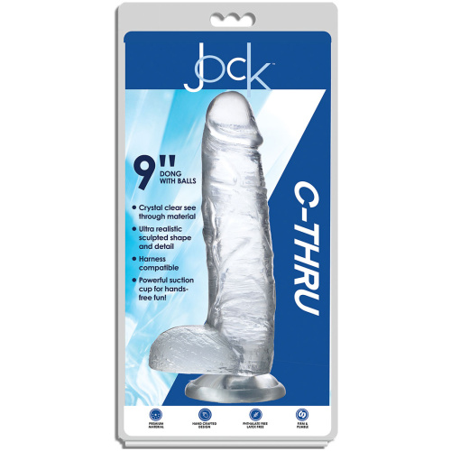 Jock C-Thru 9 Inch Dong With Balls - Clear
