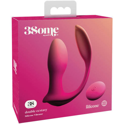Threesome Double Ecstacy Silicone Vibrator - Pink